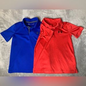 Under Armour Boys Polo Shirts. Lot of 2. Both size 6